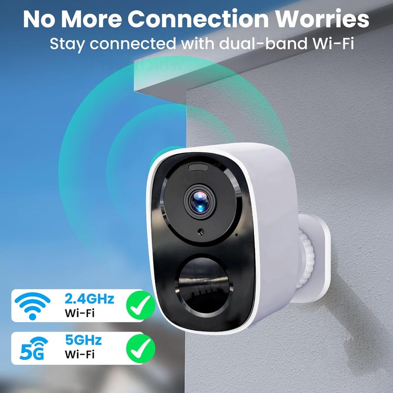 HITELLARCAM 2025 Upgraded 2K Wireless Security Camera with 64G SD Card, Free Cloud Storage, 1-6 Month Battery Life, AI Motion Detection, Spotlight, Siren Alarm, 2-Way Audio, Waterproof WiFi Surveillance Camera - Image 5